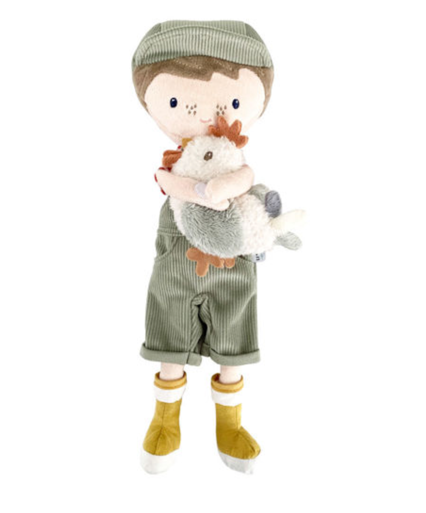 Little-Dutch-Kuschelpuppe-Farmer-Jim-mit-Huhn-LD4563