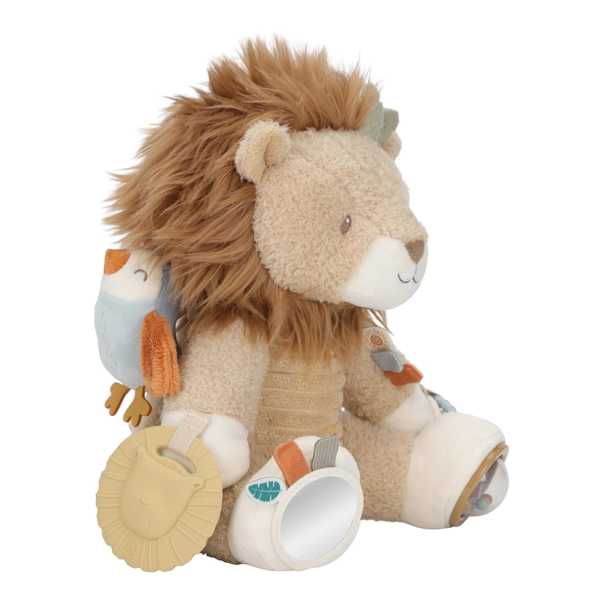 Little Dutch Löwe Kuscheltier mit Spiegel, Rasselringen und Texturen