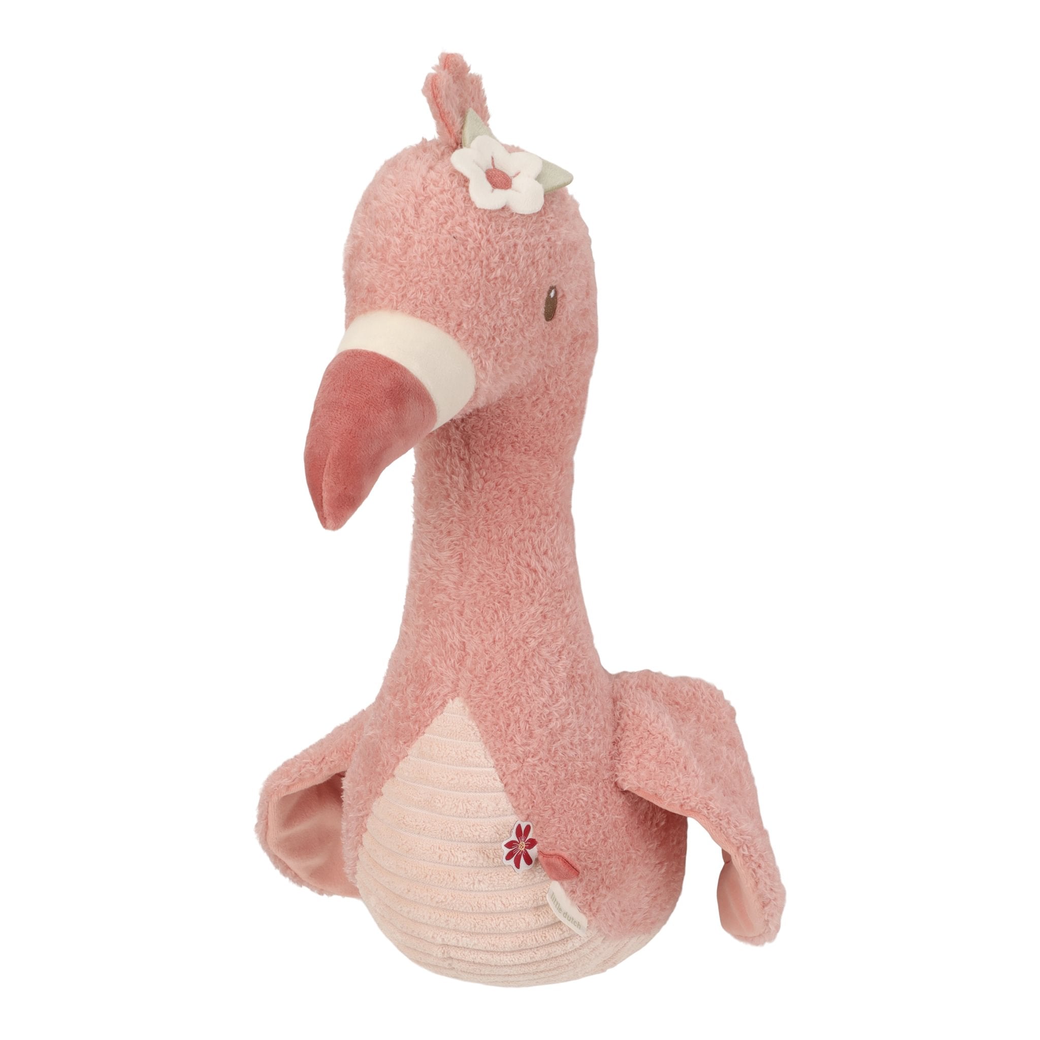 Flauschiger Little Dutch Tierkopf Flamingo in Rosa als niedliche Wanddeko