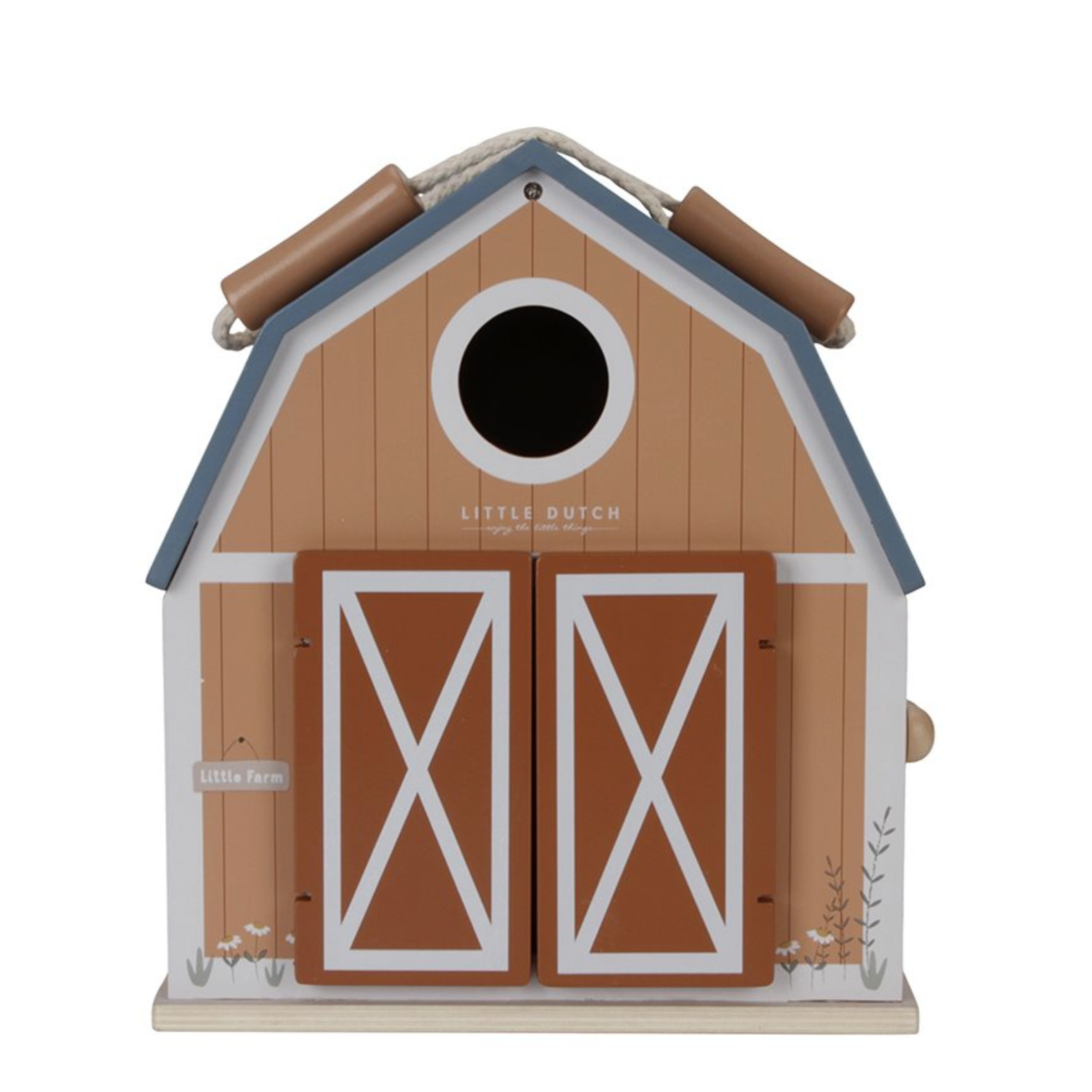 Maison de poupée portable en bois Little Dutch Little Farm avec accessoires