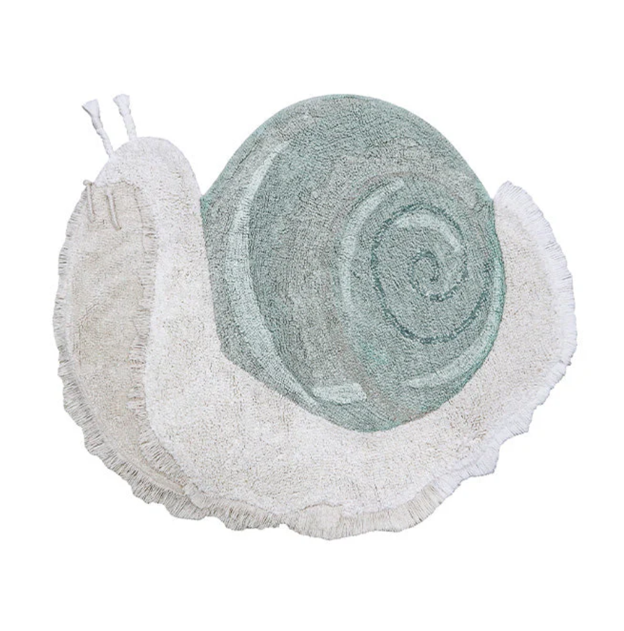 Lorena Canals waschbarer Baumwollteppich in Form einer Schnecke für das Kinderzimmer