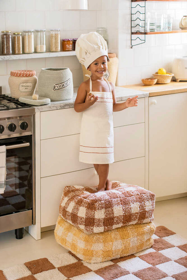 Lorena Canals-Sitzpouf-Sitzkissen-Vichy-Toffee