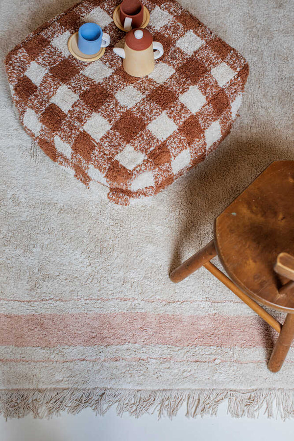 Lorena Canals-Sitzpouf-Sitzkissen-Vichy-Toffee