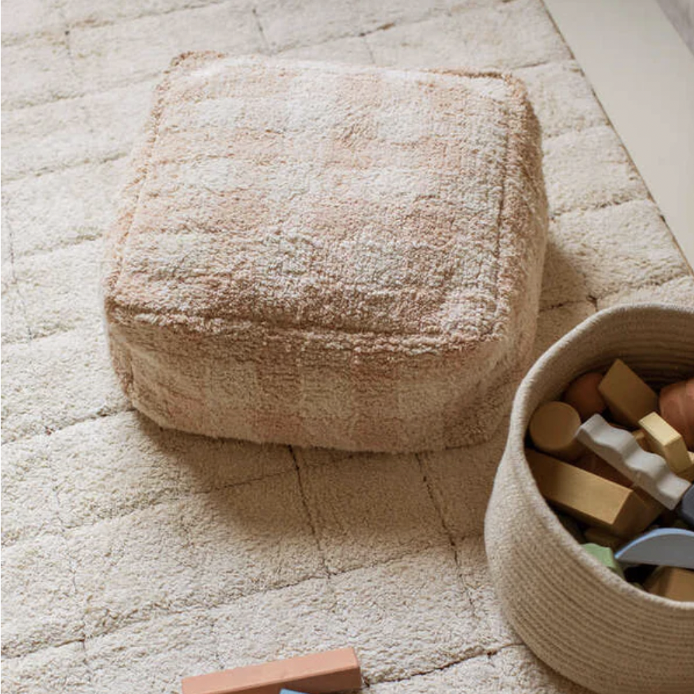 Lorena Canals Sitzkissen, Pouf Vichy rose