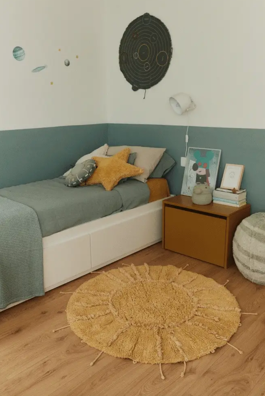 Lorena Canals Teppich Sonne aus waschbarer Baumwolle für Kinderzimmer