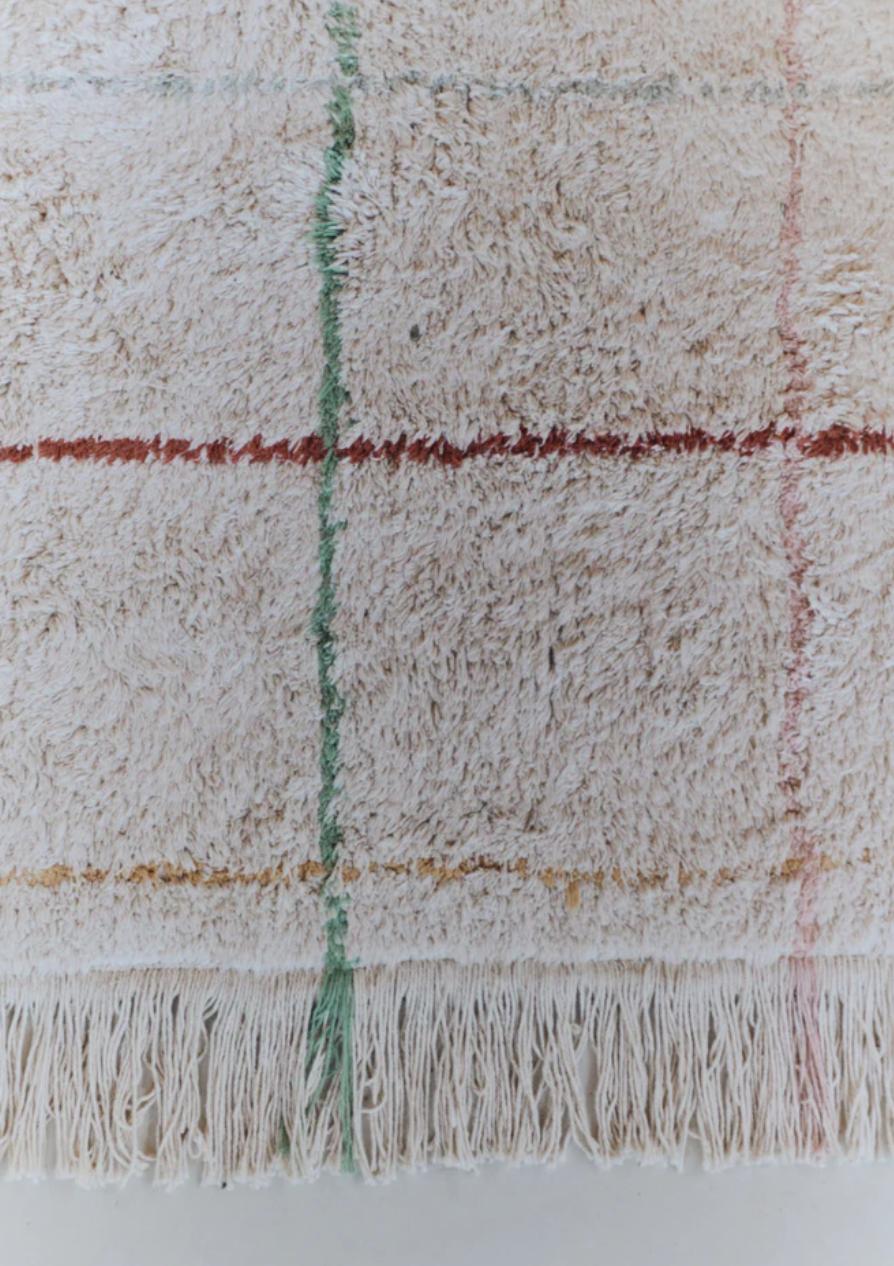 Pflegeleichter Teppich aus Baumwolle mit Streifen