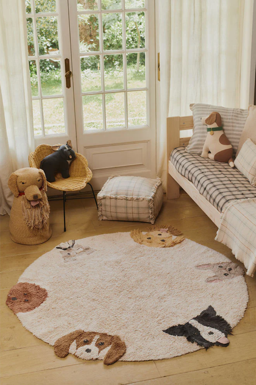 Baumwolle Teppich für Kinderzimmer und Wohnbereich mit Hunden