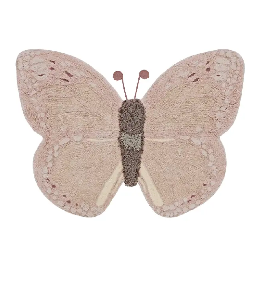 Lorena Canals Baby Butterfly Teppich waschbar aus Baumwolle