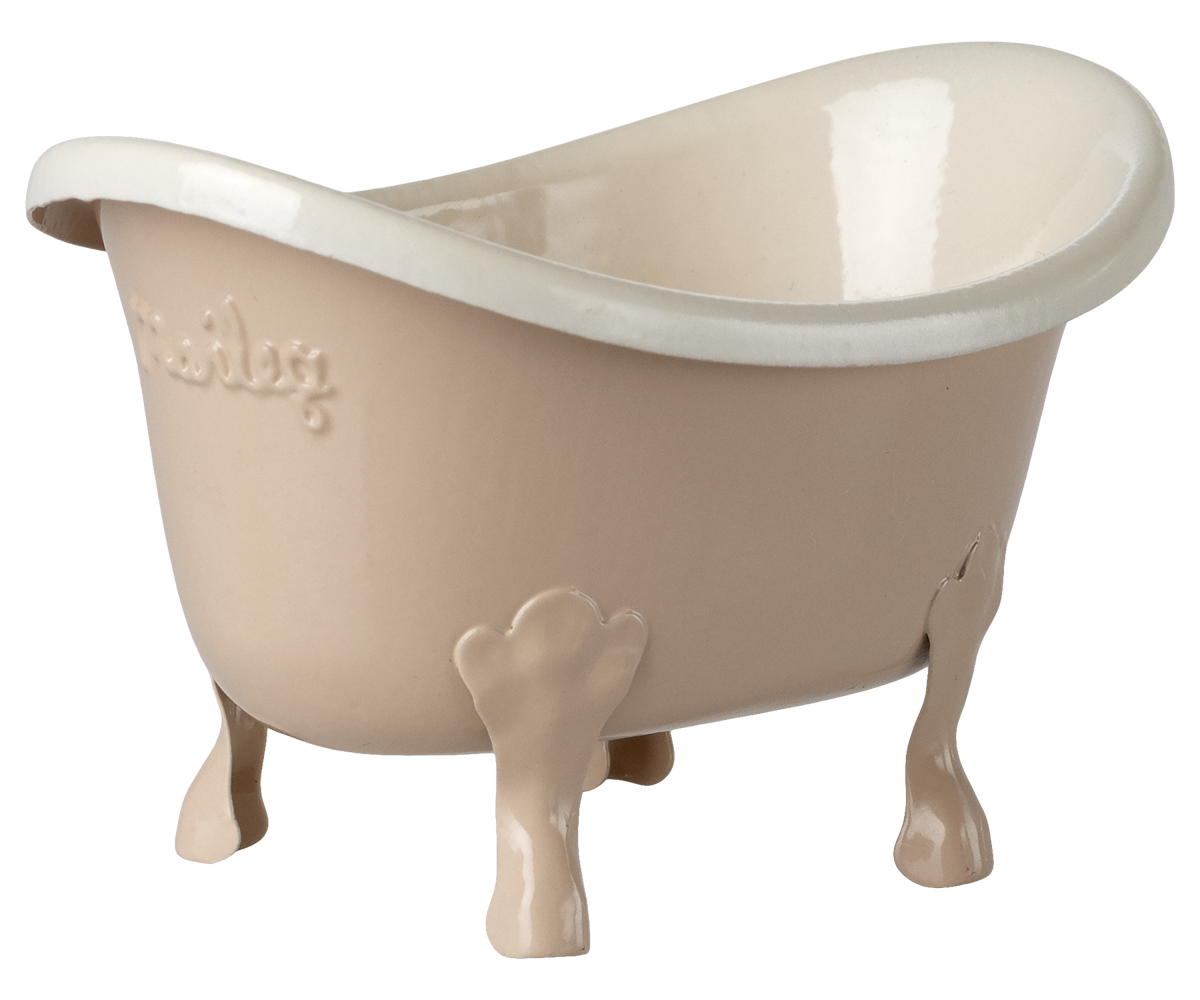 Maileg Badewanne Maus rosa aus Metall – Miniatur Badewanne für Puppenhaus