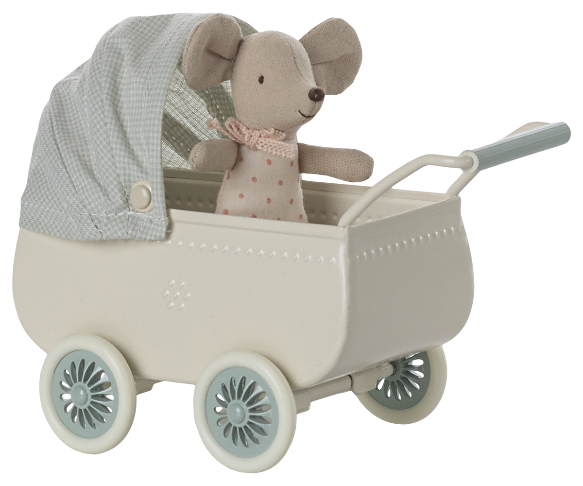 Maileg-pram-with-babymouse-mint-11-5103-00