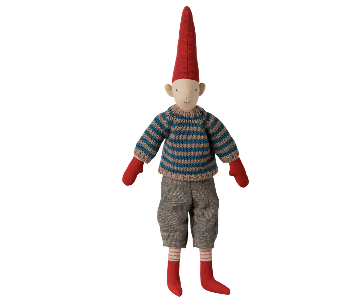Maileg Pixy Junge Grösse 2 mit gestreiftem Strickpullover