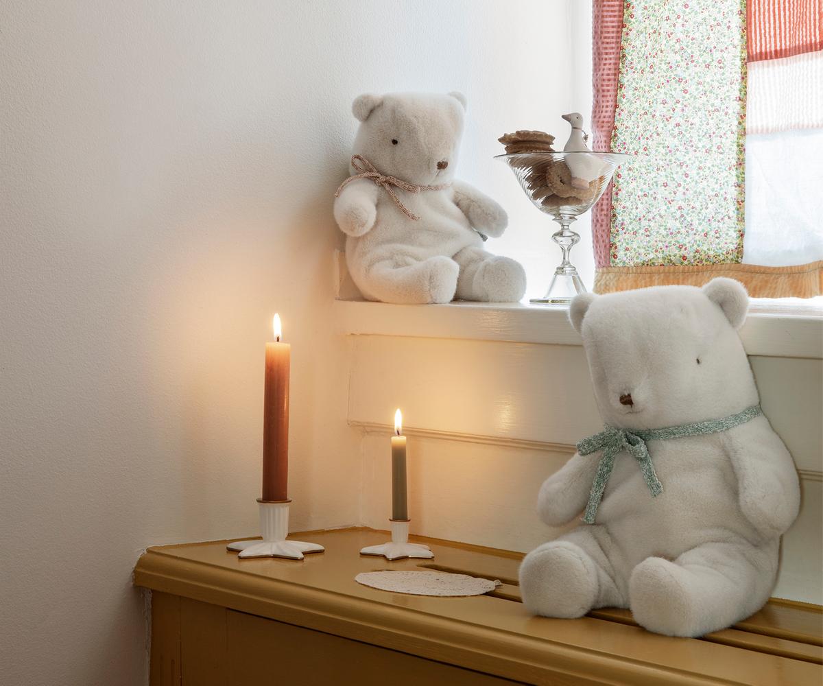 Maileg cremeweisser Teddybär mit dekorativer Schleife