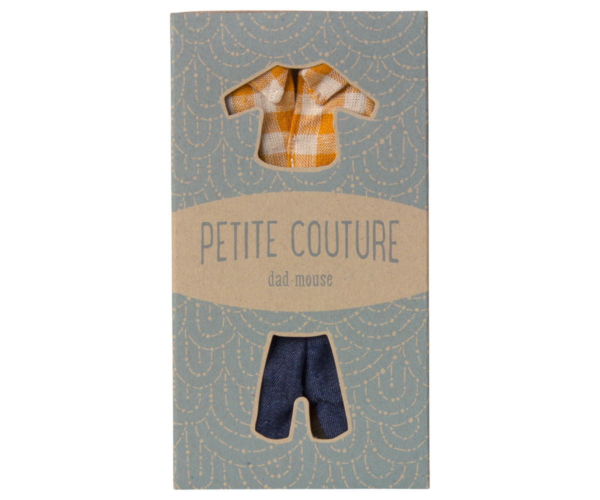 Maileg-Kleiderset-Papa-Maus-kariertes-Shirt und Jeans-17-5307-00