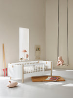 Umbauset Oliver Furniture Wood Mini+ halbhohes Etagenbett zu 2 Juniorbetten, weiss-Eiche