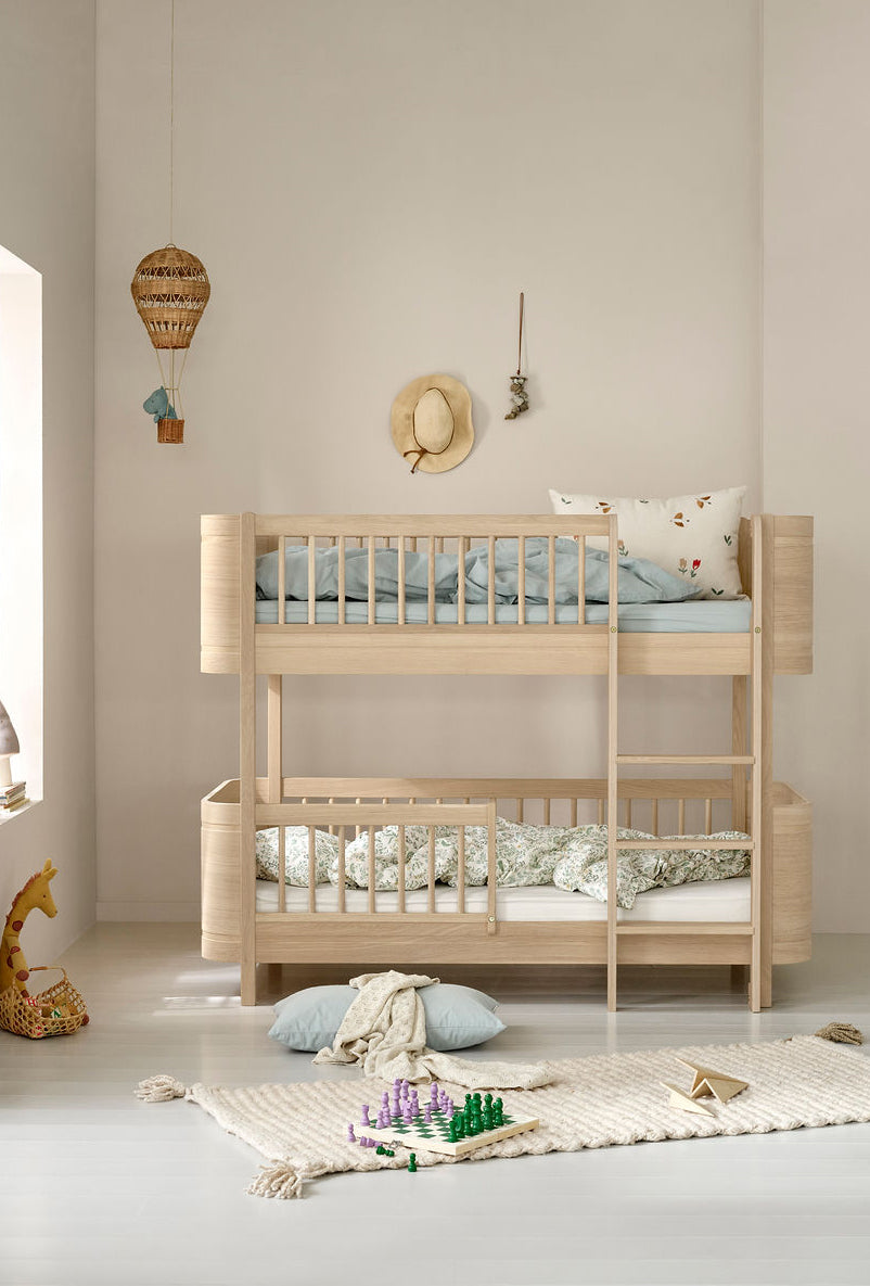 Conversion kit Oliver Furniture Wood Mini+ baby bed including junior bed and sibling set to half-height bunk bed, oak