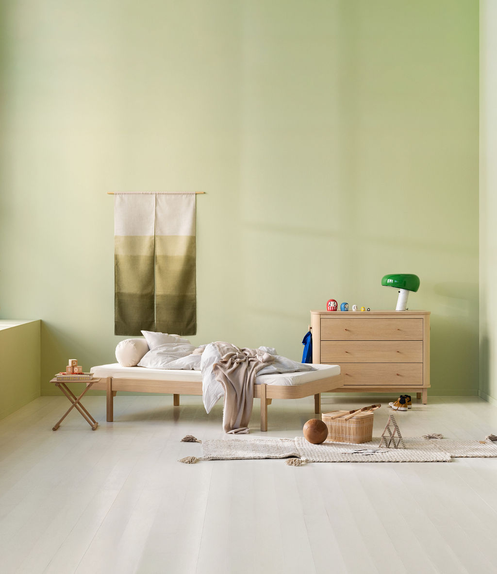 Nordisches Designbett aus Eiche für Kinder, Jugendliche und Erwachsene