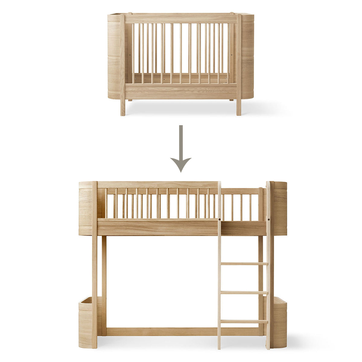 Oliver Furniture-Umbauset-Mini-Babybett-inkl. Juniorbett-zum-halbhohen-Hochbett-041781