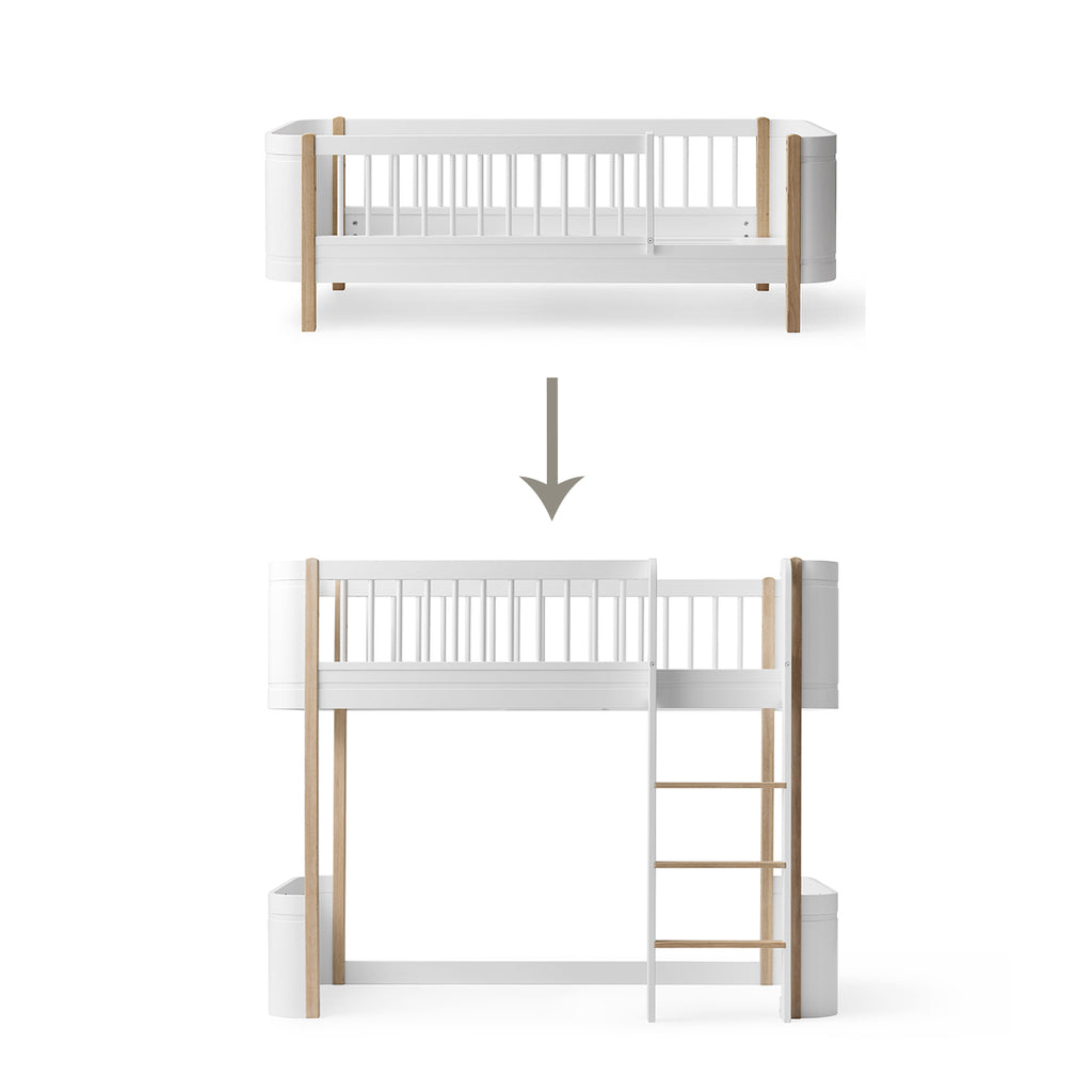 Umbauset Oliver Furniture Wood Mini+ Juniorbett zum halbhohen Hochbett