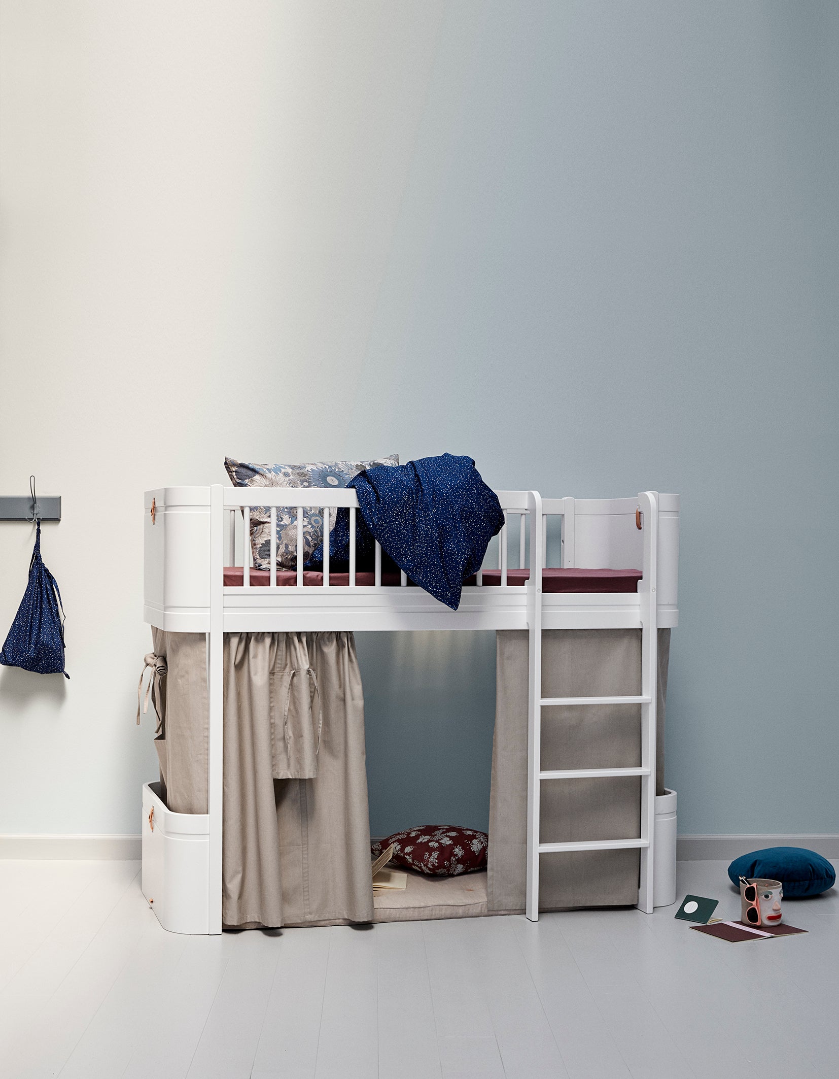 Set de transformation Oliver Furniture Wood Mini+ lit junior en lit mezzanine mi-hauteur, blanc