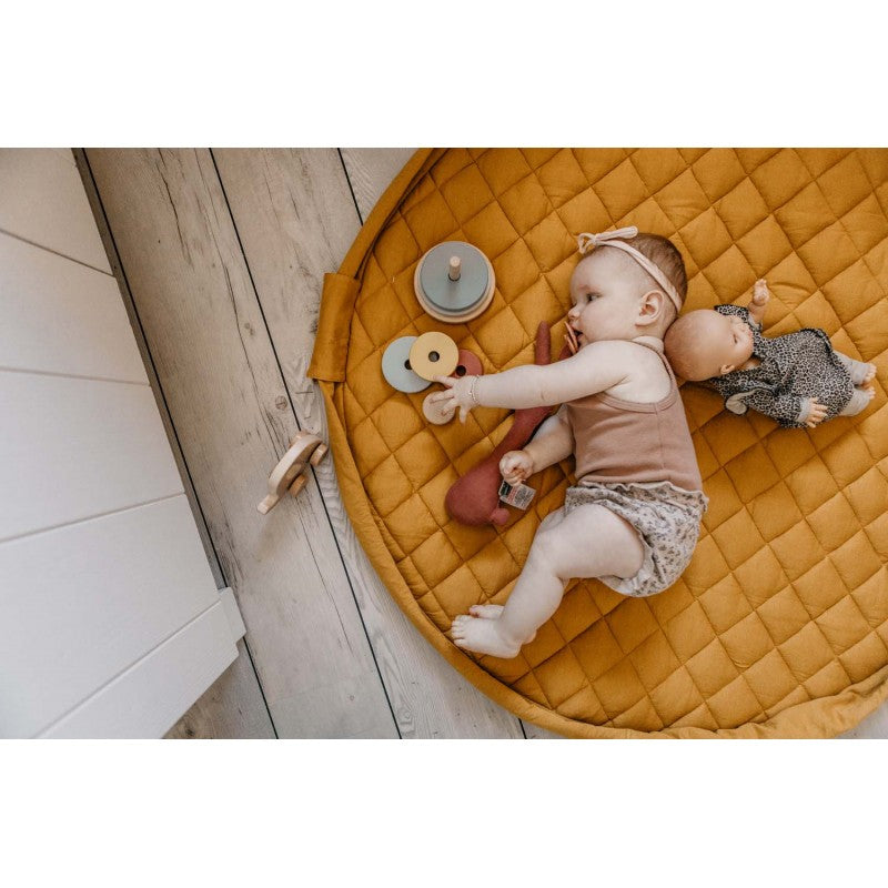 Playgo-Wickeltasche-Wickelunterlage-Krabbeldecke-Aufbewahrung-senf