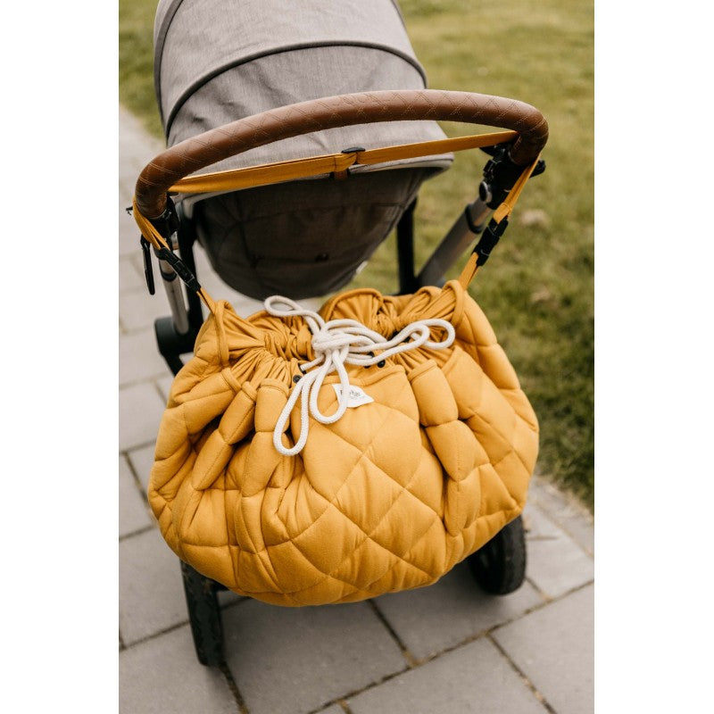 Playgo-Wickeltasche-Wickelunterlage-Krabbeldecke-Aufbewahrung-senf