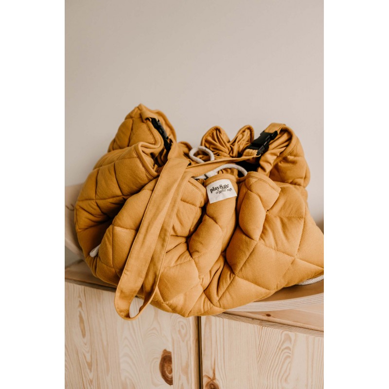 Playgo-Wickeltasche-Wickelunterlage-Krabbeldecke-Aufbewahrung-senf