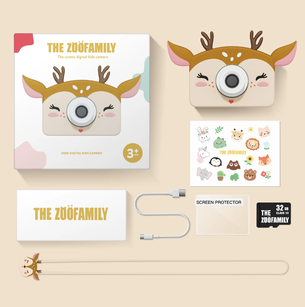 The Zoofamily Zoo Friends Deer Digitalkamera für Kinder mit einfacher Bedienung und kindgerechtem Design.