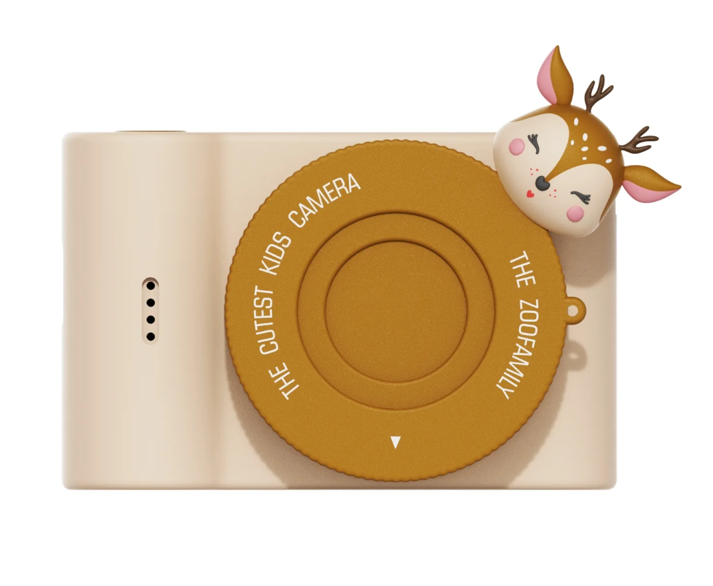 Zoofamily Urban Zoo Deer Kinderkamera im modernen Reh-Design für kreative Fotoabenteuer von Kindern.