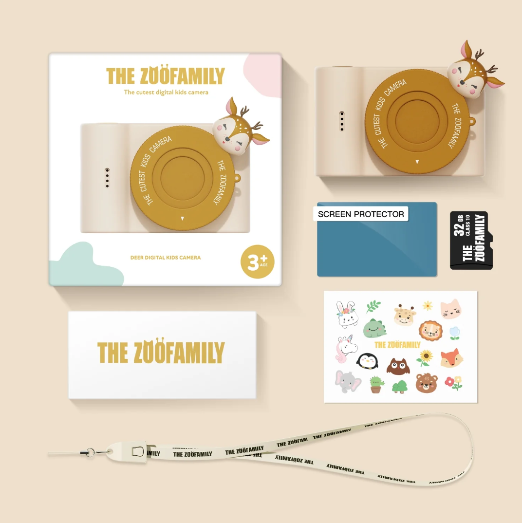 Zoofamily Urban Zoo Deer Kinderkamera im modernen Reh-Design für kreative Fotoabenteuer von Kindern.