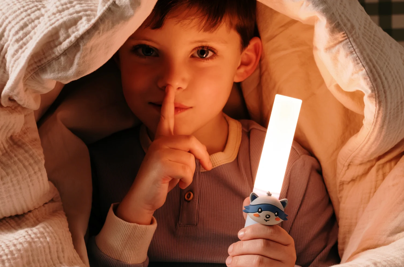Zoofamily Zoo Light Raccoon Lampe als Einschlafhilfe und mobiles Nachtlicht für Kinderzimmer und Reisen.