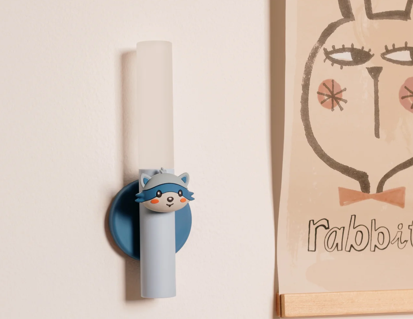 Zoofamily Zoo Light Raccoon Lampe als Einschlafhilfe und mobiles Nachtlicht für Kinderzimmer und Reisen.