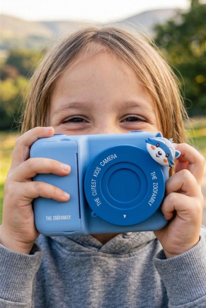 Zoofamily Zoo Print Raccoon Kamera für Kinder zum Fotografieren, Drucken und kreativen Spielen unterwegs.