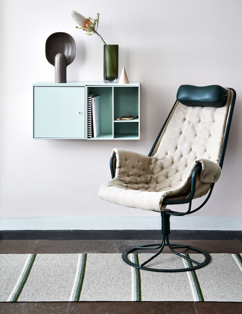 Pappelina-Olle-Green-Linen-Carpet