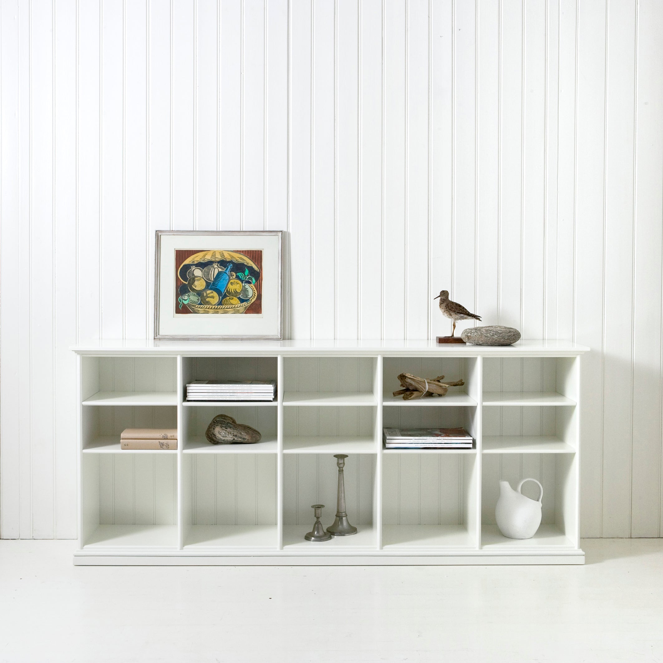 Oliver Furniture Seaside flat shelf with ten compartments, white
