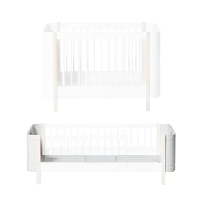 Oliver Furniture Mini+ sibling set (Mini+ baby bed and Mini+ junior bed), white-oak and white