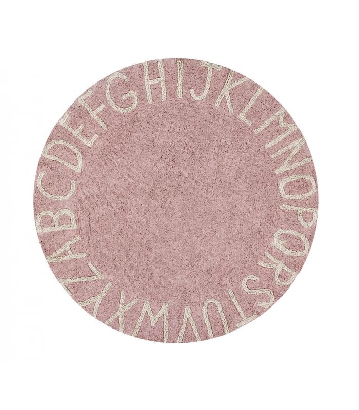 Lorena Canals waschbarer Teppich Round ABC Vintage Nude - Natural, 150cm Durchmesser