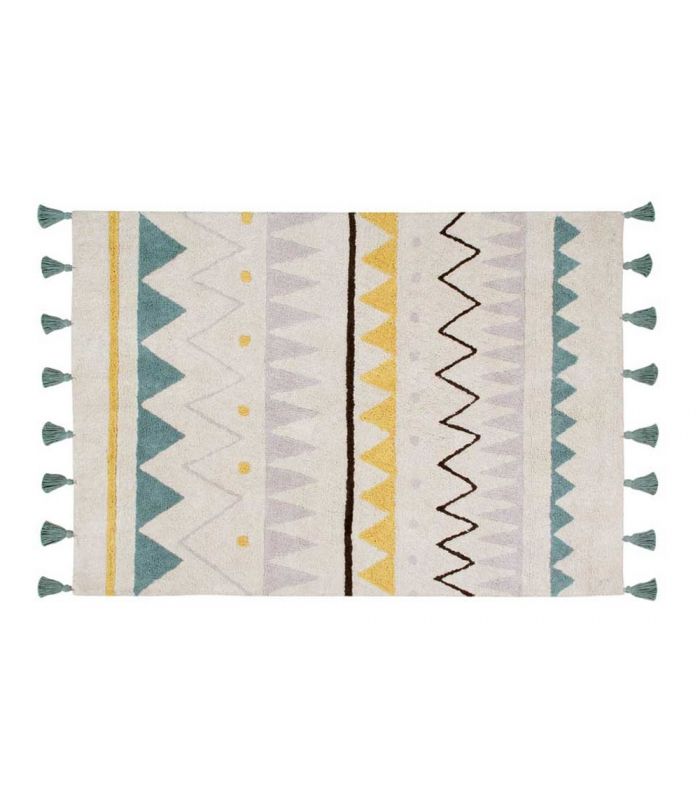 Lorena Canals washable rug Azteca Natural - Vintage Blue, two sizes