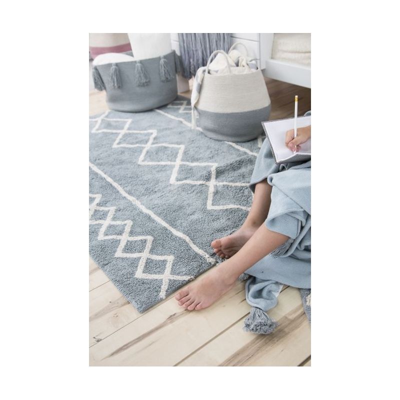 Lorena Canals washable rug BACK TO BASICS: Oasis Natural - Vintage Blue, 120 x 160cm