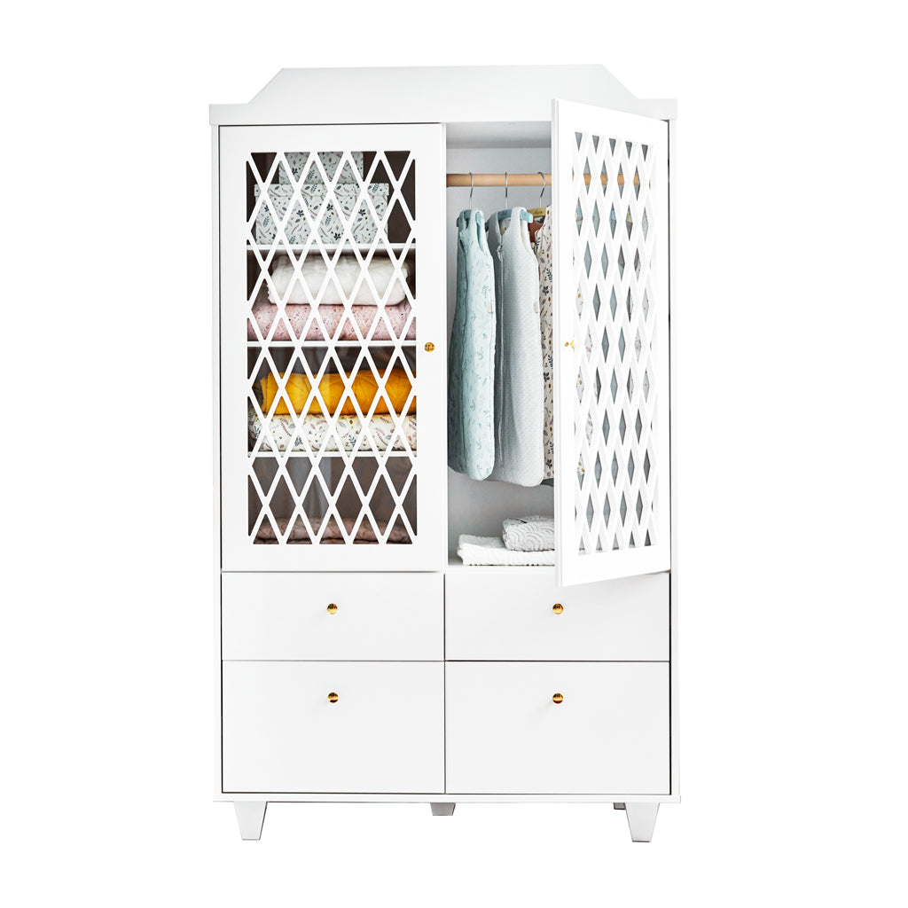 Cam Cam Kleiderschrank Harlequin, weiss