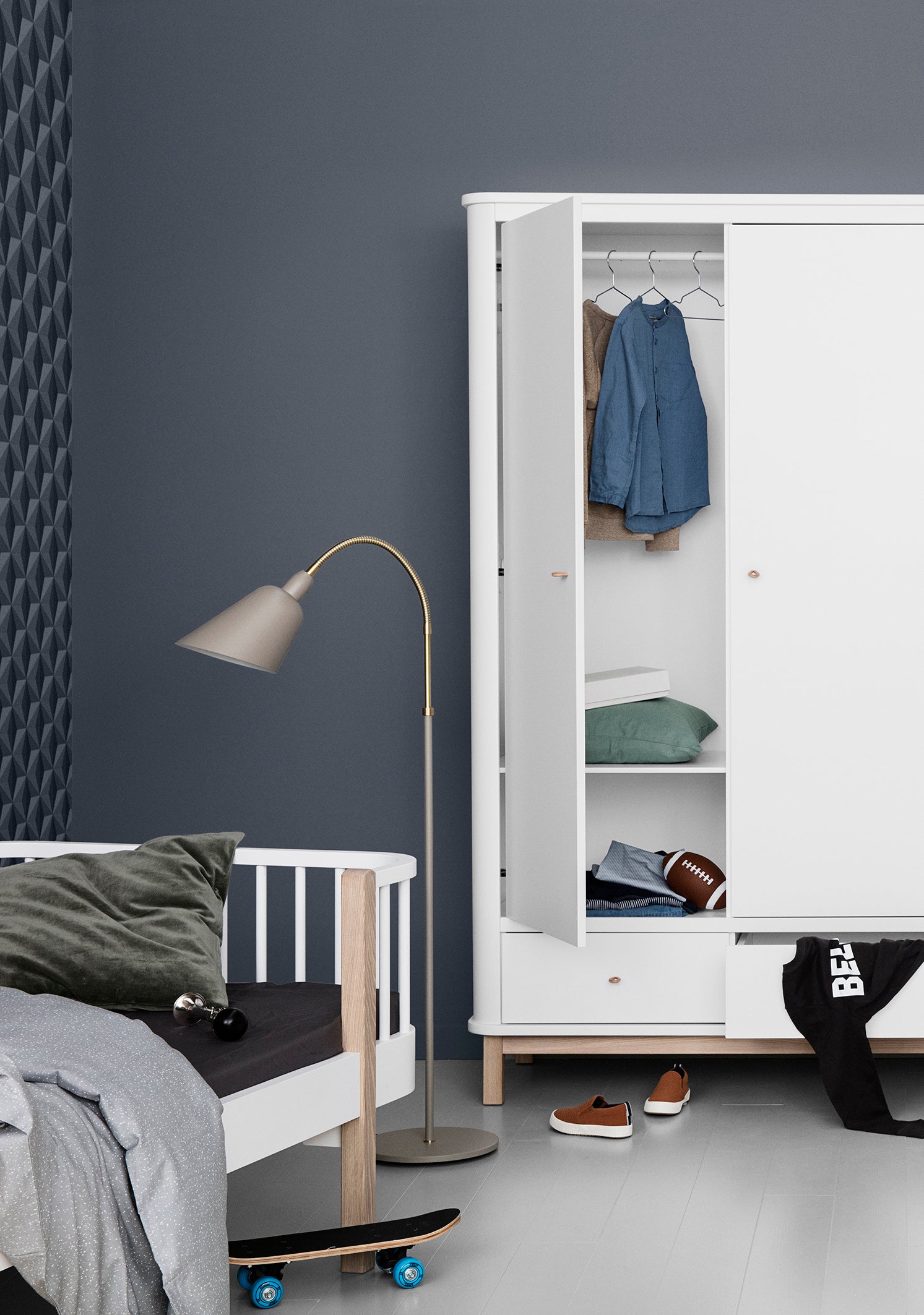 Oliver Furniture Wood Collection armoire, 2 portes, blanc/chêne