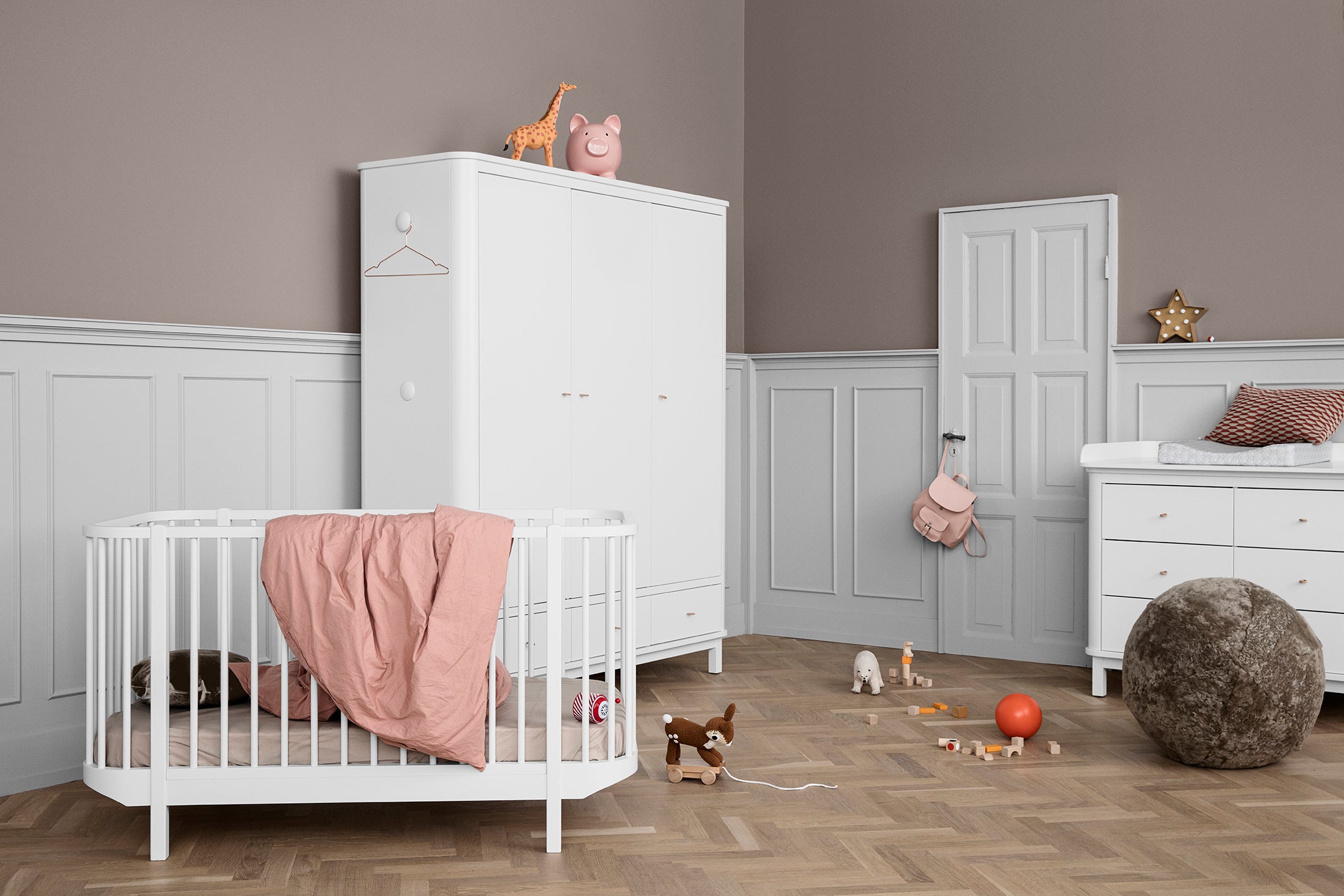 Oliver Furniture Kleiderschrank Wood Collection , 3-türig, weiss