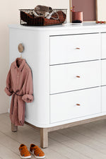 Oliver Furniture grosse Kommode Wood Collection mit 6 Schubladen, weiss/Eiche