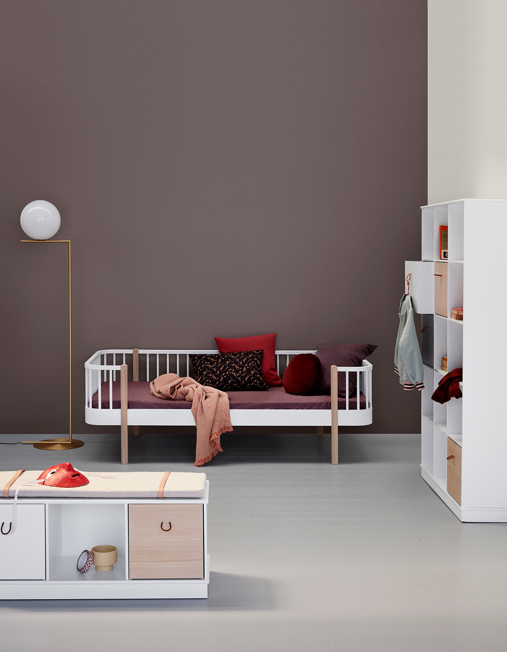 Oliver Furniture Wood Original canapé-lit, 90 x 200 cm, blanc/chêne