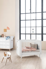 Oliver Furniture Wood Mini+ basic baby bed including conversion set to a junior bed, white/oak or white