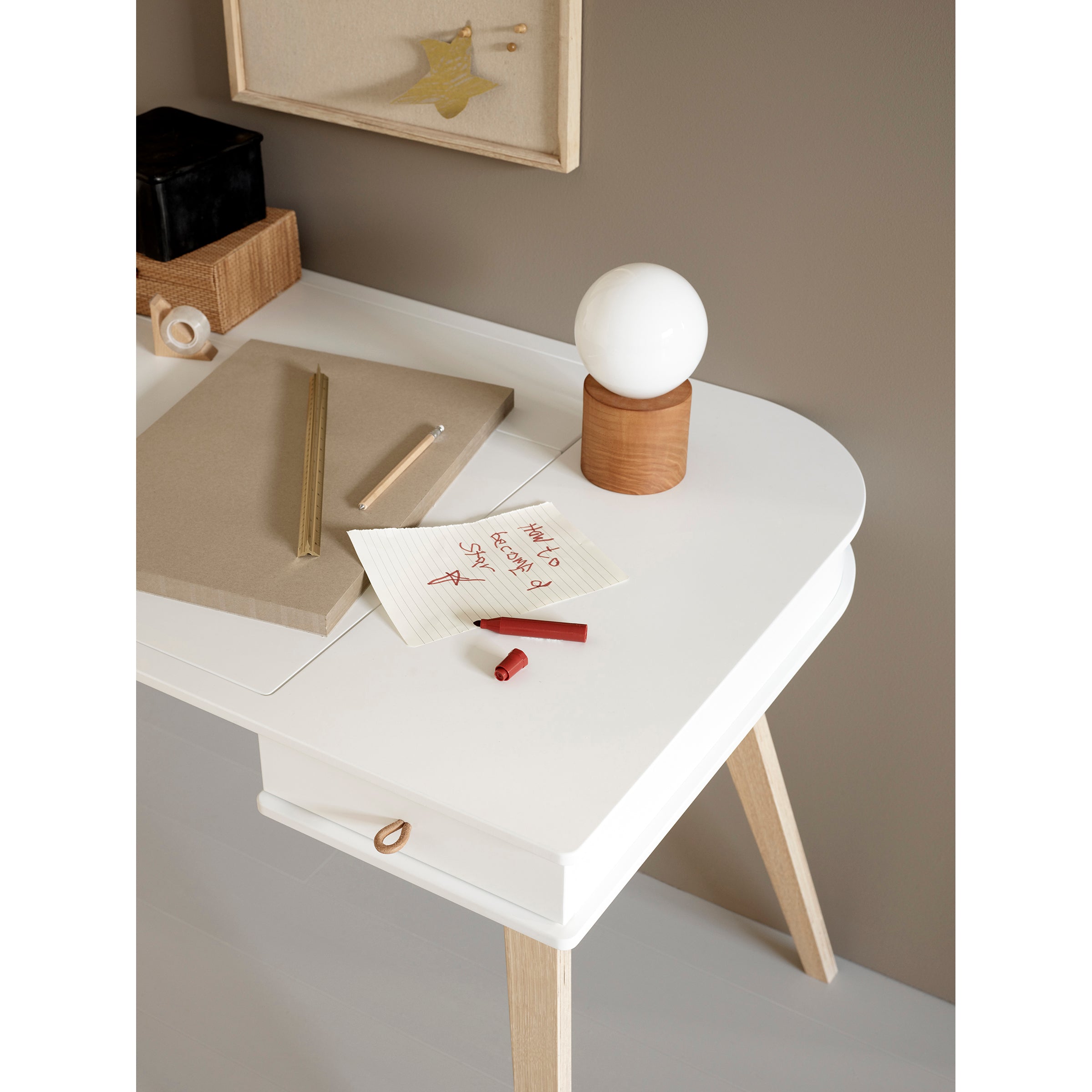 Oliver Furniture Bureau en bois 66 cm et fauteuil, réglable en hauteur