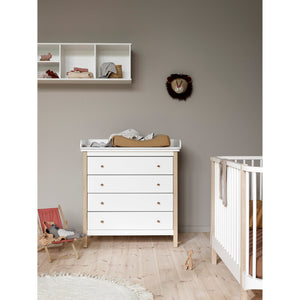 Oliver Furniture Wickelkommode Wood Collection, weiss/Eiche