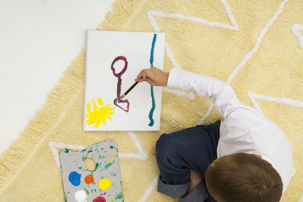 Lorena Canals waschbarer Teppich Hippy Yellow, 120 x 160cm