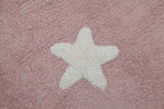 Lorena Canals washable rug Pink Stars White, 120 x 160cm