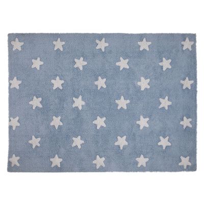 Lorena Canals waschbarer Teppich Blue Stars White, 120 x 160cm