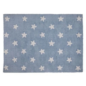 Lorena Canals washable rug Blue Stars White, 120 x 160cm